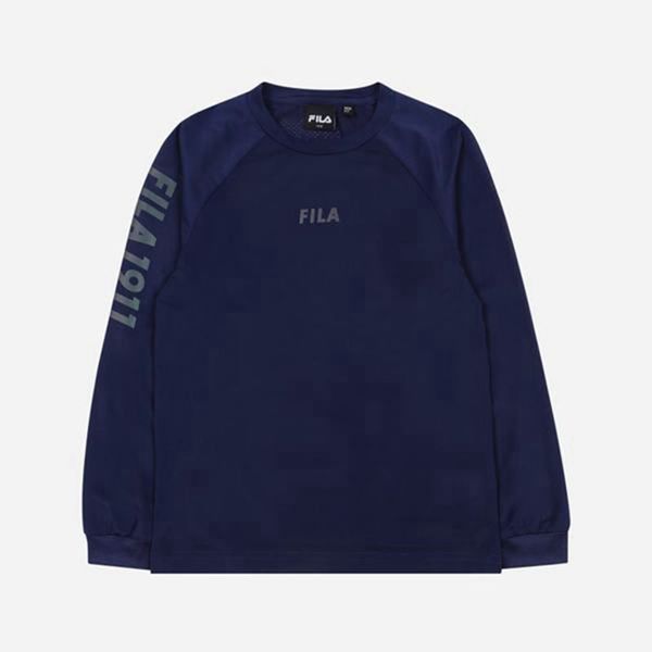 Camisetas Fila Rapaz Azul Marinho - Fila Aurora Crew Neck L/S Portugal Lojas,LXCY-19326